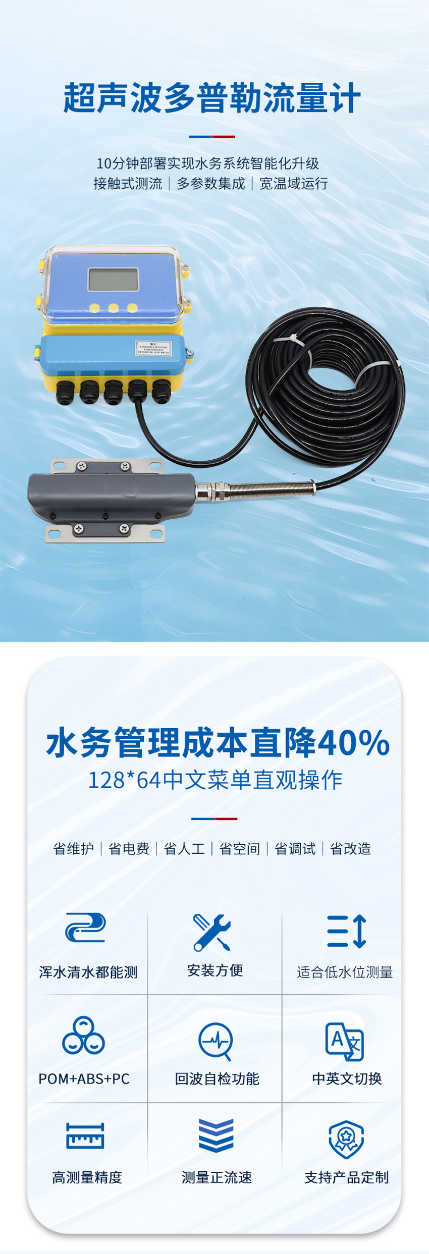 超聲波多普勒流量計(黃色外殼主機-使用小型1只眼睛流速儀0°發射角).詳情頁_01.jpg